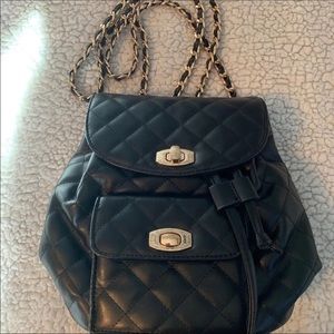 Black quilted mini back pack